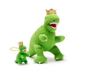 coronation T rex toy and dec with crown